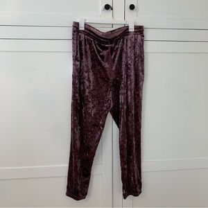 Weavers Purple Crushed Velvet Joggers Size XL